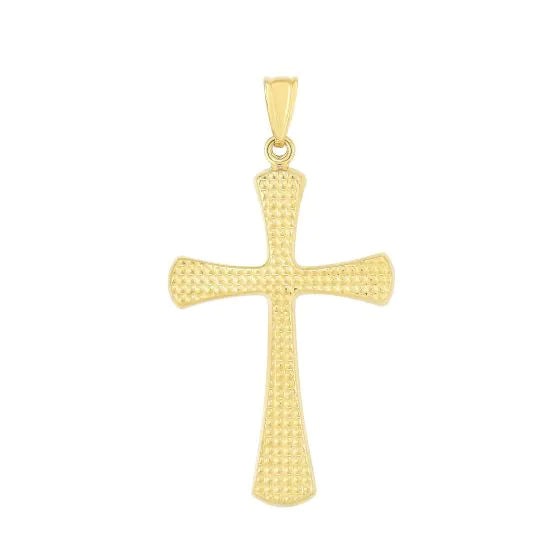 Springer's Forever Necklaces and Pendants Springer's Forever Signature 14k Yellow Gold Large Diamond Cut Cross