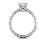 Springer's Forever Engagement Ring Springer’s Forever Signature by Vlora Oval Solitaire Hidden Halo Engagement Mounting in 14K White Gold