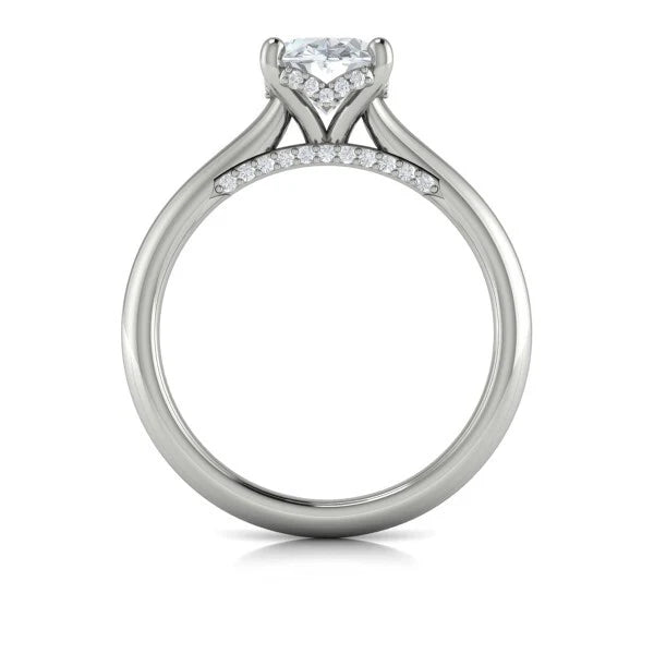 Springer's Forever Engagement Ring Springer’s Forever Signature by Vlora Oval Solitaire Hidden Halo Engagement Mounting in 14K White Gold