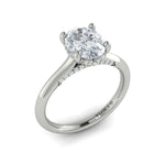 Springer's Forever Engagement Ring Springer’s Forever Signature by Vlora Oval Solitaire Hidden Halo Engagement Mounting in 14K White Gold