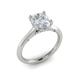 Springer's Forever Engagement Ring Springer’s Forever Signature by Vlora Oval Solitaire Hidden Halo Engagement Mounting in 14K White Gold