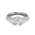 Springer's Forever Engagement Ring Springer’s Forever Signature by Vlora Oval Solitaire Hidden Halo Engagement Mounting in 14K White Gold