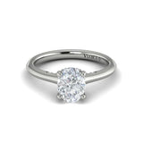 Springer's Forever Engagement Ring Springer’s Forever Signature by Vlora Oval Solitaire Hidden Halo Engagement Mounting in 14K White Gold