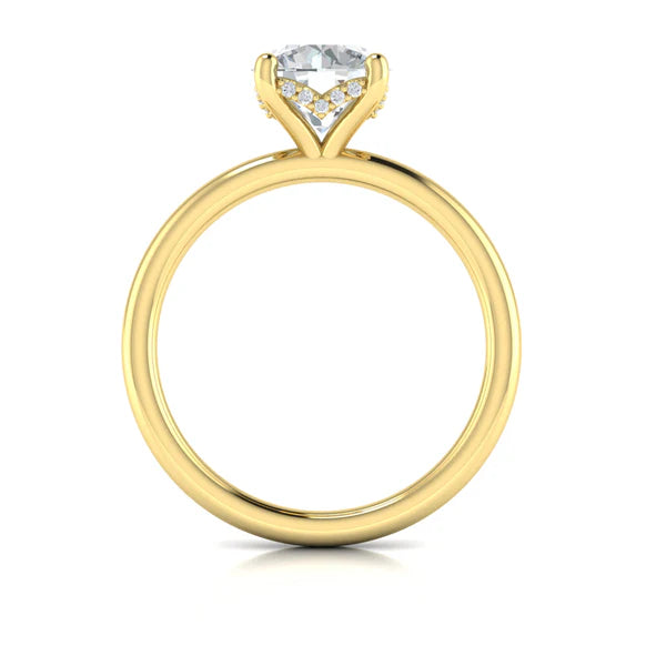 Springer's Forever Engagement Ring Springer’s Forever Signature by Vlora Round Solitaire Hidden Halo Engagement Mounting in 14K Yellow Gold
