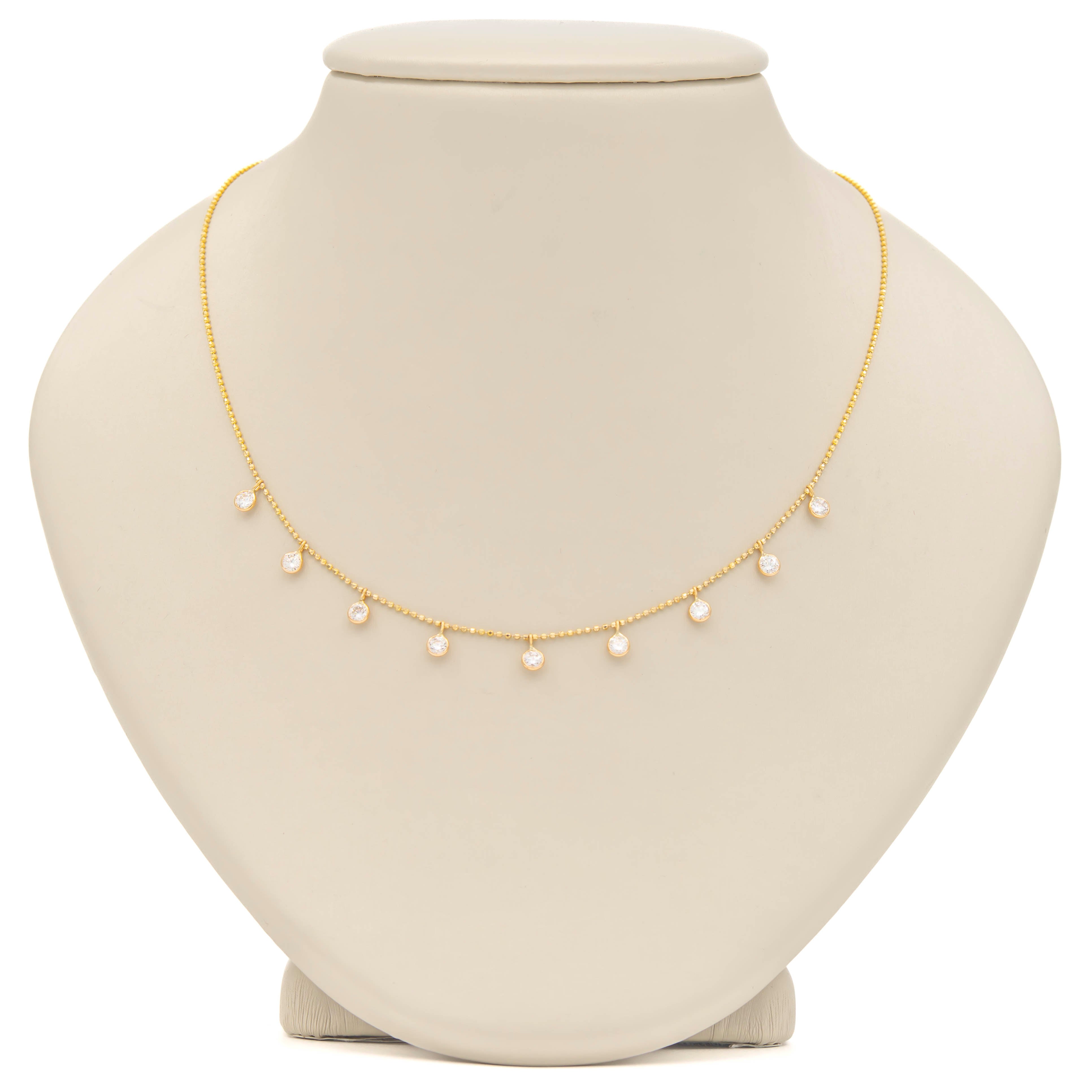 Springer's Forever Necklaces and Pendants Springer's Forever Signature Diamond Bezel Station Necklace 14K Yellow Gold - 1.00ctw