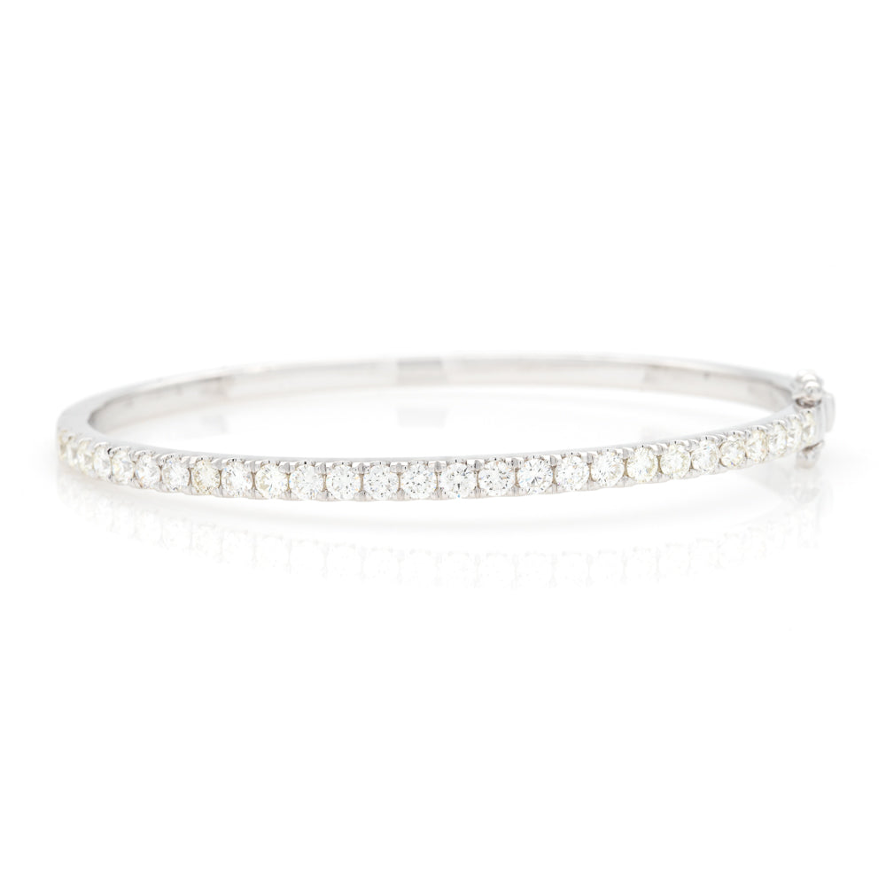 Springer's Forever Bracelet Springer's Forever Signature Diamond Hinged Bangle Bracelet in 14K White Gold – 2.03ctw