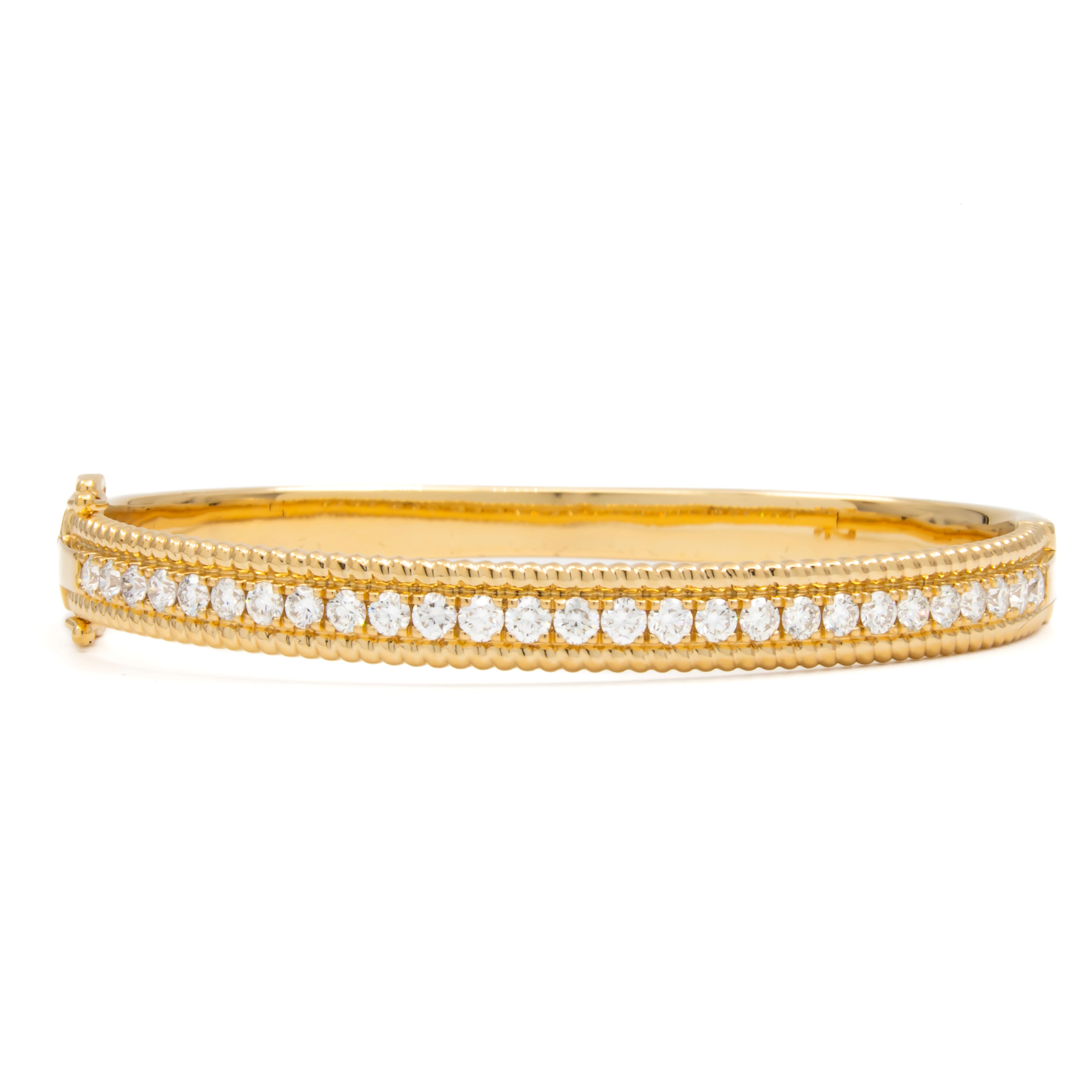 Springer's Forever Bracelet Springer's Forever Signature Diamond Hinged Bangle Bracelet in 14K Yellow Gold – 2.02ctw
