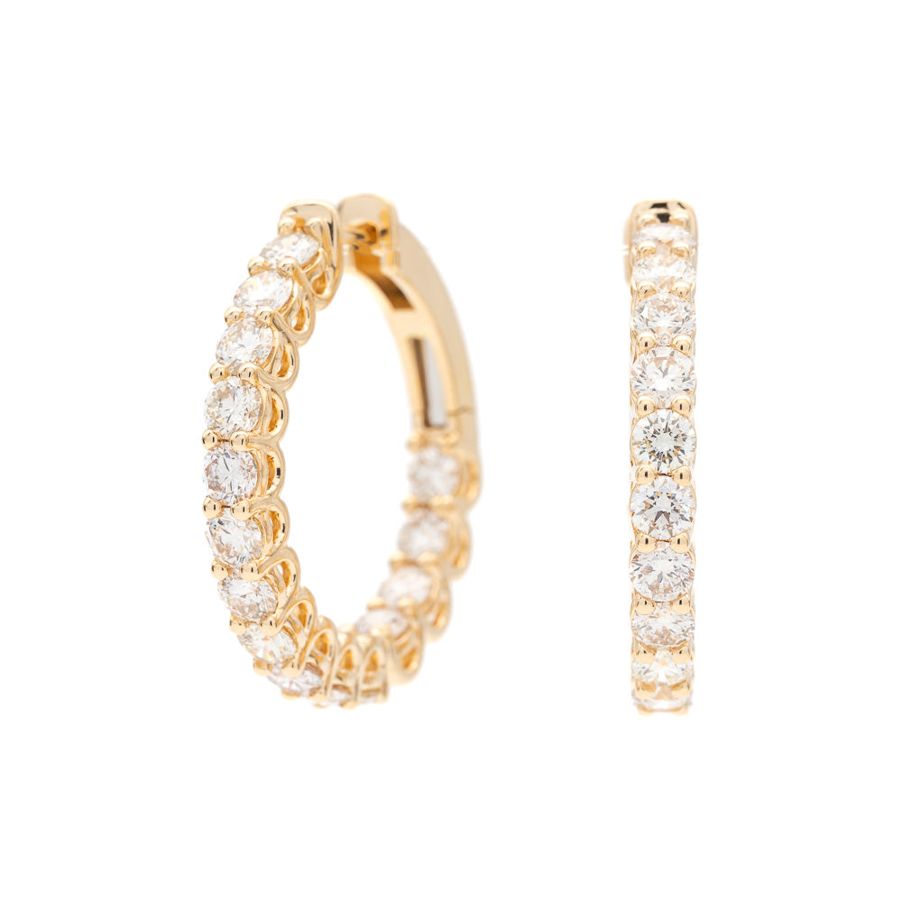 Springer's Forever Earrings Springer’s Forever Signature Diamond Hoop Earrings in 14K Yellow Gold –  4.85ctw