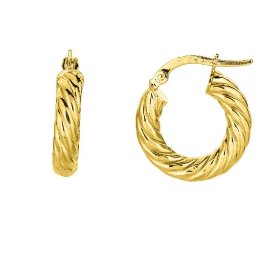 Springer's Forever Earrings Springer's Forever Signature Small Twist Hoop Earrings - Yellow Gold