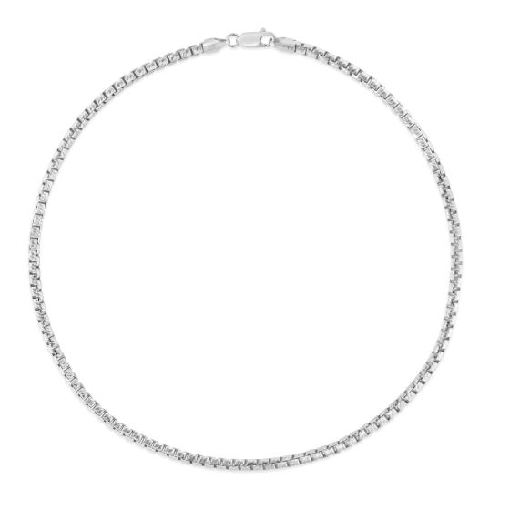 Springer's Forever Necklaces and Pendants Springer's Forever Signature Sterling Silver 3.9mm Rockstar Cut Round Box Chain - 20"