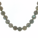 Springer's Beaded Necklaces Page Estate 1870 Labradorite Beaded Necklace on Silk