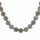 Springer's Beaded Necklaces Page Estate 1870 Labradorite Beaded Necklace on Silk