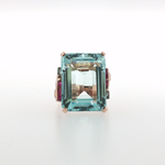 Springer's Solitaire Rings Page Estate Collection 14K Rose Gold 20.6ct Emerald-Cut Aquamarine Estate Ring