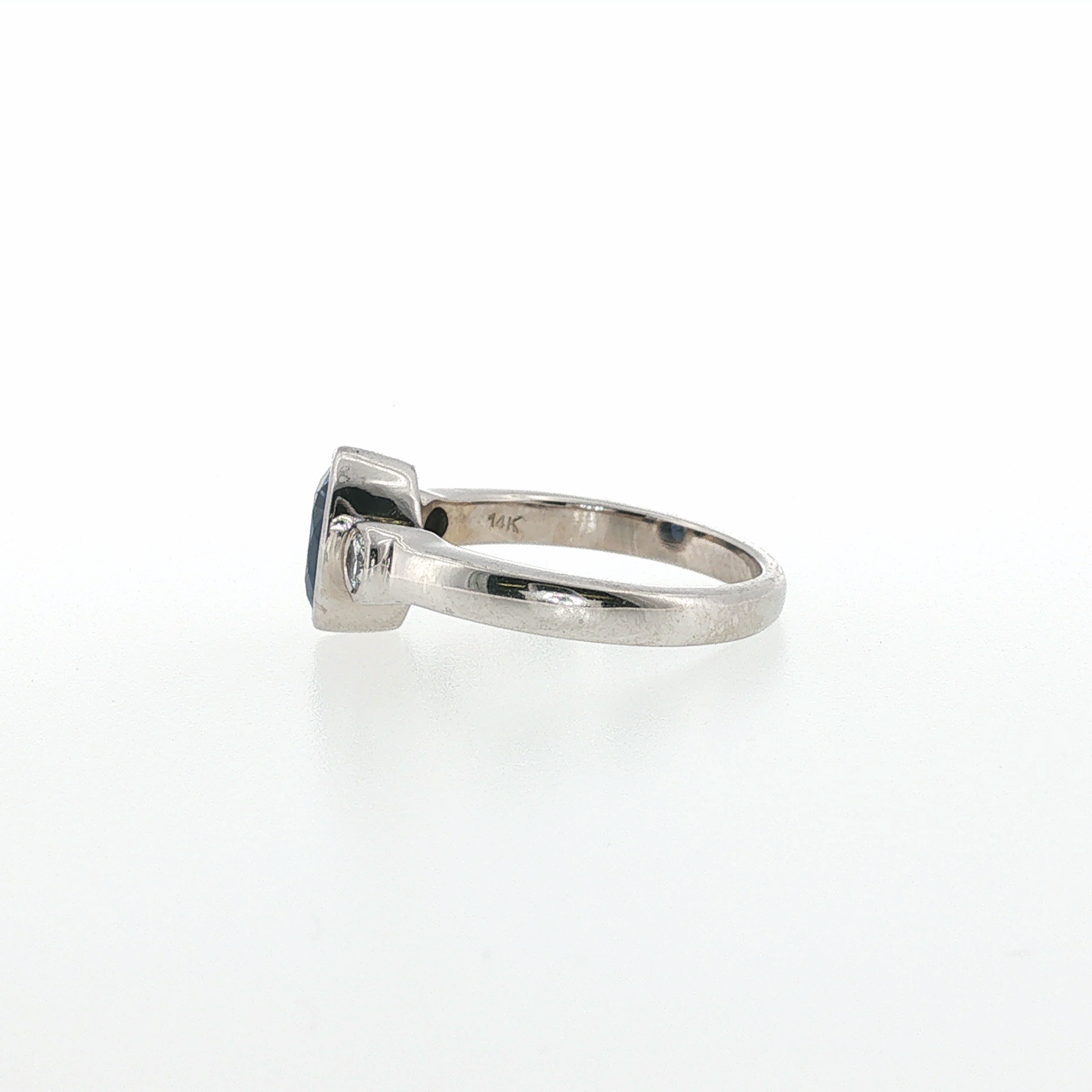 Springer's Multi-Stone Rings Page Estate Collection 14K White Gold Sapphire and Diamond Ring
