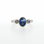 Springer's Multi-Stone Rings Page Estate Collection 14K White Gold Sapphire and Diamond Ring