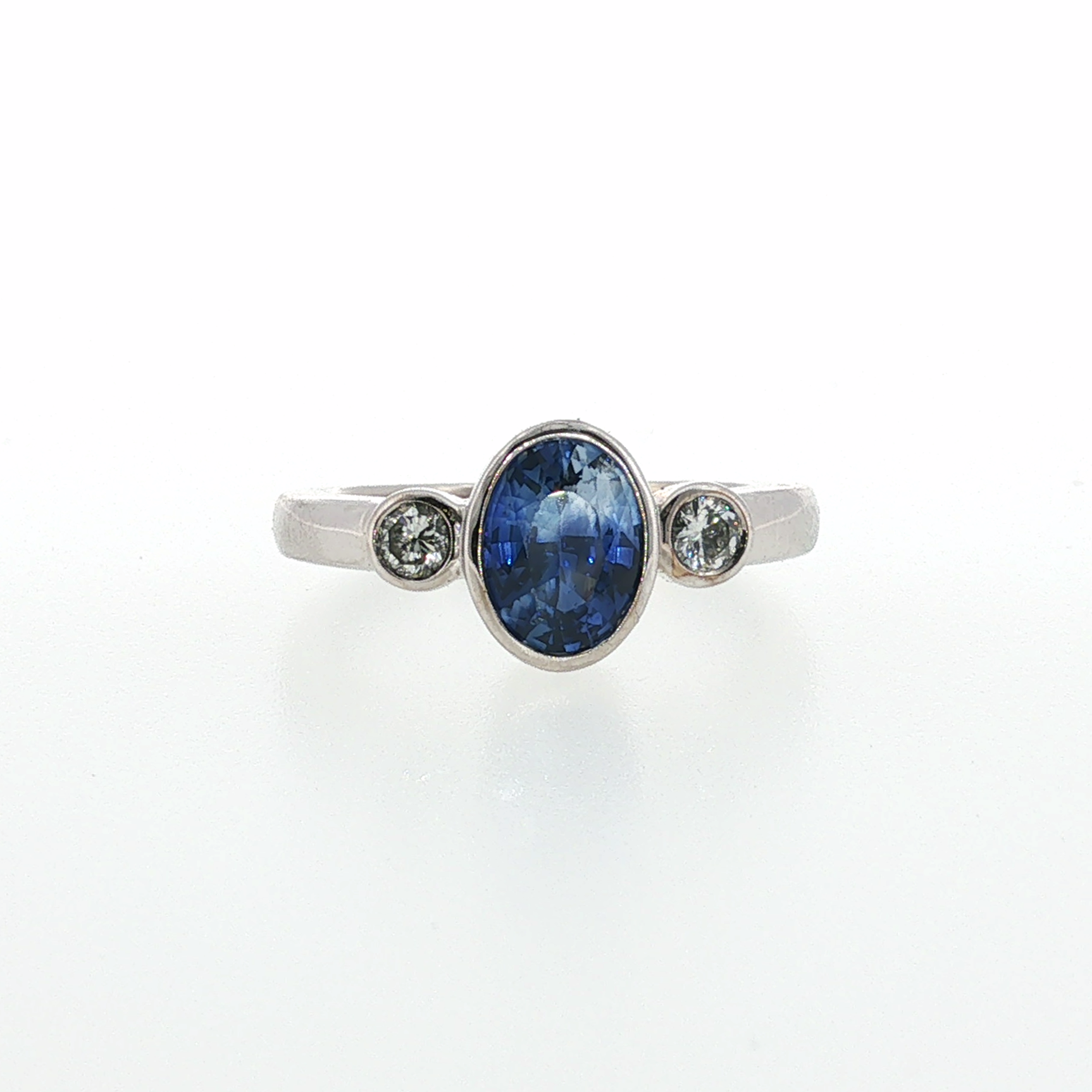 Springer's Multi-Stone Rings Page Estate Collection 14K White Gold Sapphire and Diamond Ring