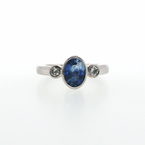 Springer's Multi-Stone Rings Page Estate Collection 14K White Gold Sapphire and Diamond Ring