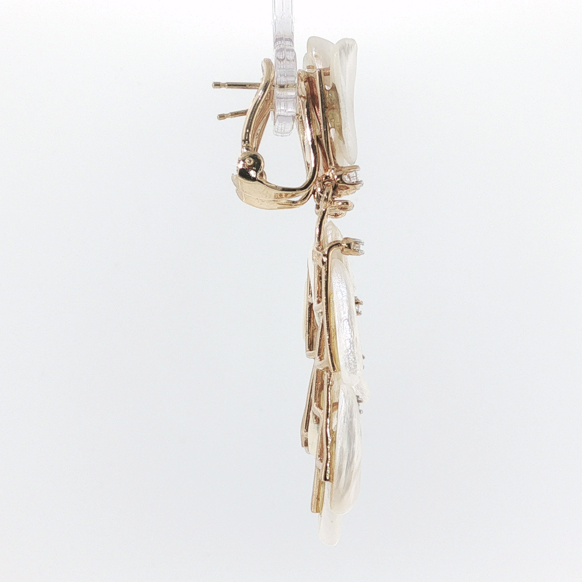 Springer's Dangle Earrings Page Estate Collection 14K Yellow Gold Baroque Pearl and Diamond Dangle Earrings