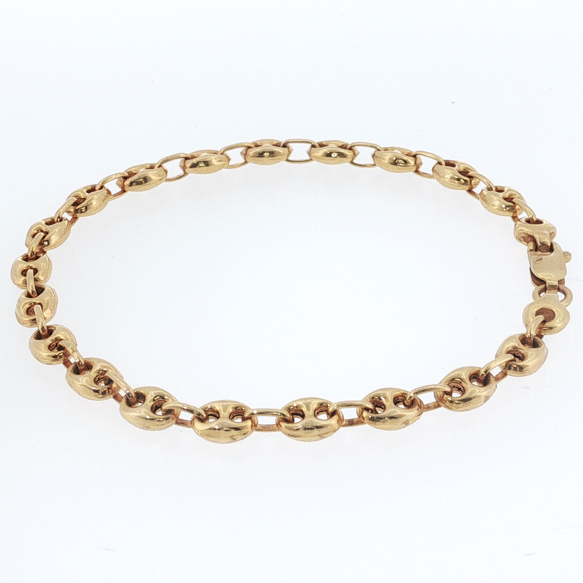 Springer's Chain Bracelets Page Estate Collection 14k Yellow Gold Gucci Puff Link Bracelet