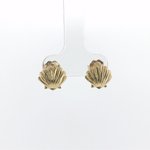 Springer's Stud Earrings Page Estate Collection 14K Yellow Gold Scallop Shell Stud Earrings