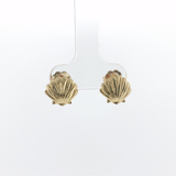 Springer's Stud Earrings Page Estate Collection 14K Yellow Gold Scallop Shell Stud Earrings
