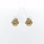 Springer's Stud Earrings Page Estate Collection 14k Yellow Gold Scallop Shell Stud Earrings