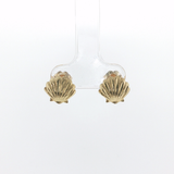 Springer's Stud Earrings Page Estate Collection 14k Yellow Gold Scallop Shell Stud Earrings