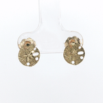 Springer's Stud Earrings Page Estate Collection 14k Yellow Gold Textured Sand Dollar Stud Earrings