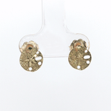Springer's Stud Earrings Page Estate Collection 14k Yellow Gold Textured Sand Dollar Stud Earrings