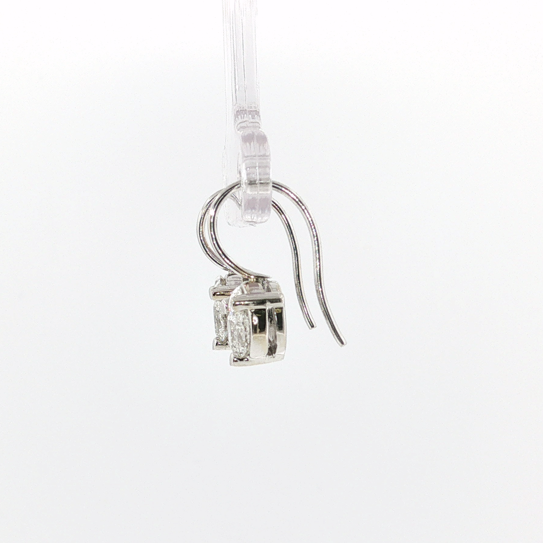Springer's Drop Earrings Page Estate Collection 18K White Gold Diamond Drop Earrings
