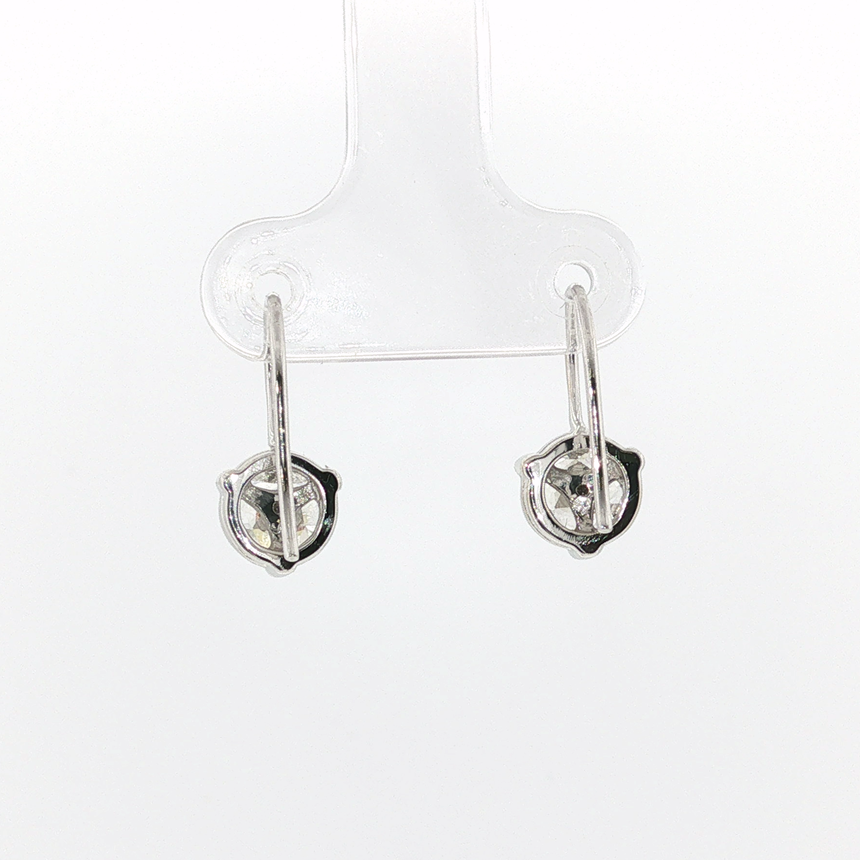 Springer's Drop Earrings Page Estate Collection 18K White Gold Diamond Drop Earrings