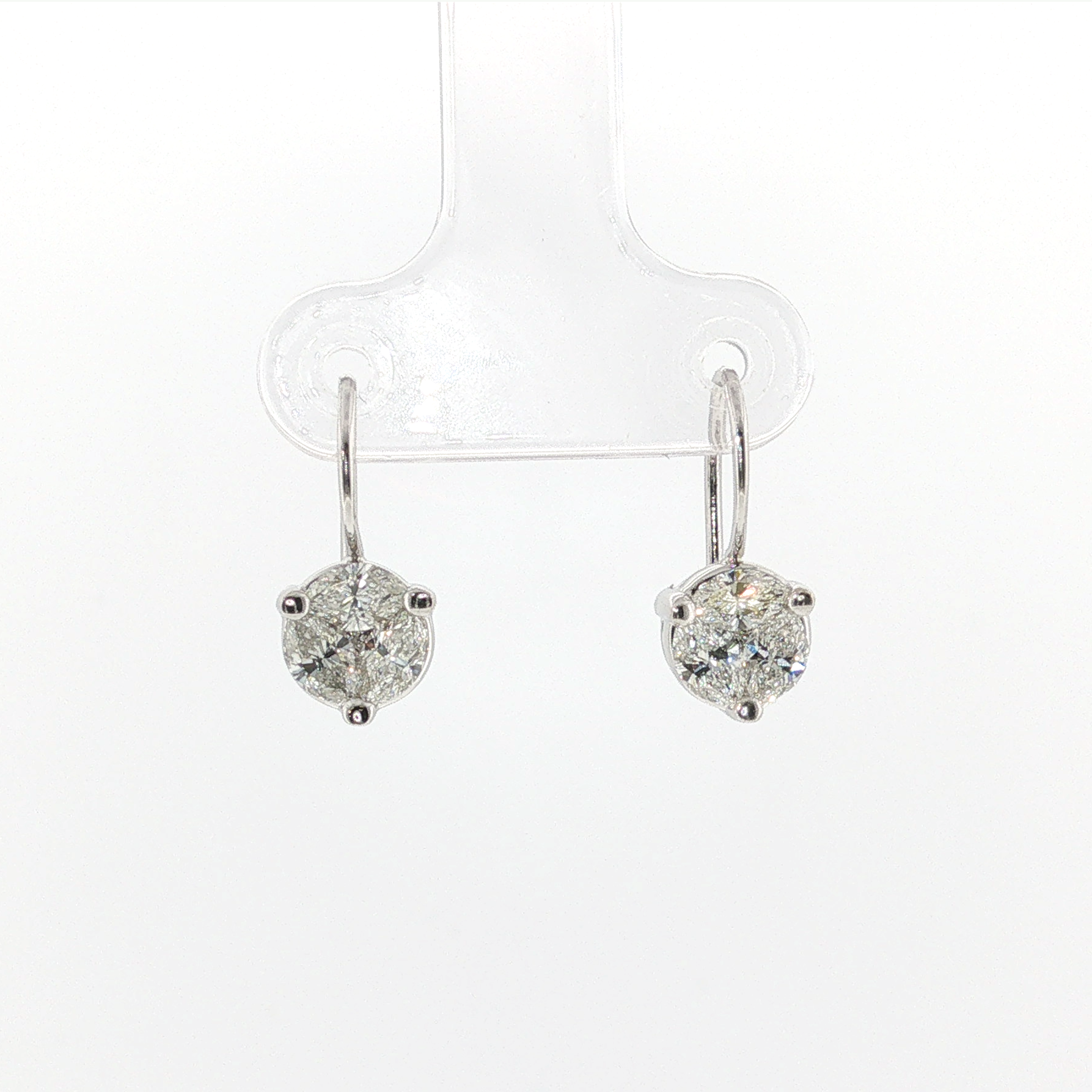 Springer's Drop Earrings Page Estate Collection 18K White Gold Diamond Drop Earrings
