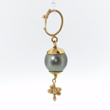 Springer's Pendants Page Estate Collection 18K Yellow Gold Gray Pearl Pendant with Enhancer Bail