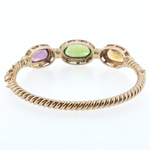 Springer's Bangles Page Estate Collection 18K Yellow Gold Multi-Gemstone Twisted Cable Bangle Bracelet