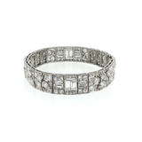 Springer's Chain Bracelets Page Estate Collection Platinum Art Deco Diamond and Emerald Openwork Bracelet