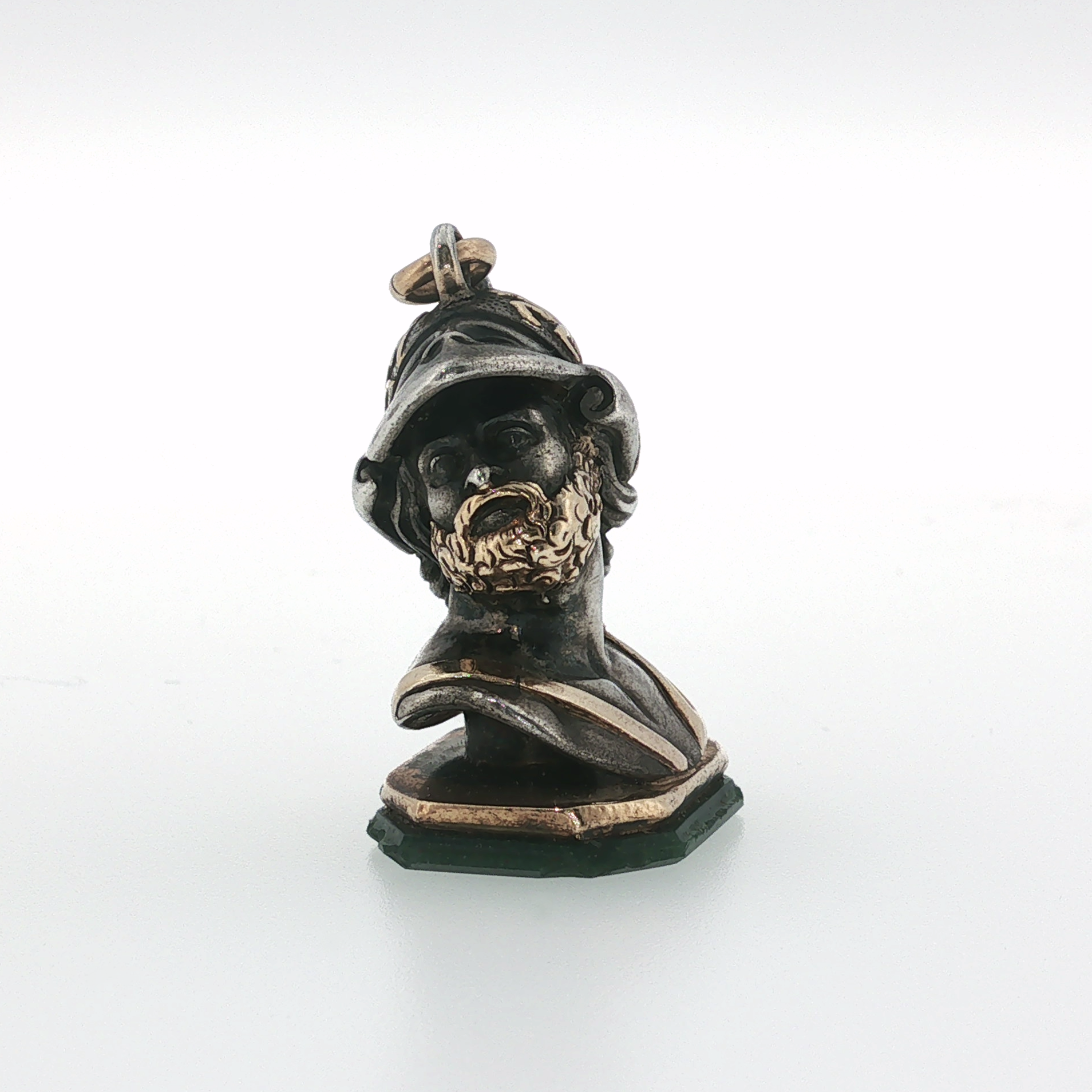 Springer's Pendants Page Estate Collection Sterling Silver and 14K Yellow Gold Soldier Fob Pendant