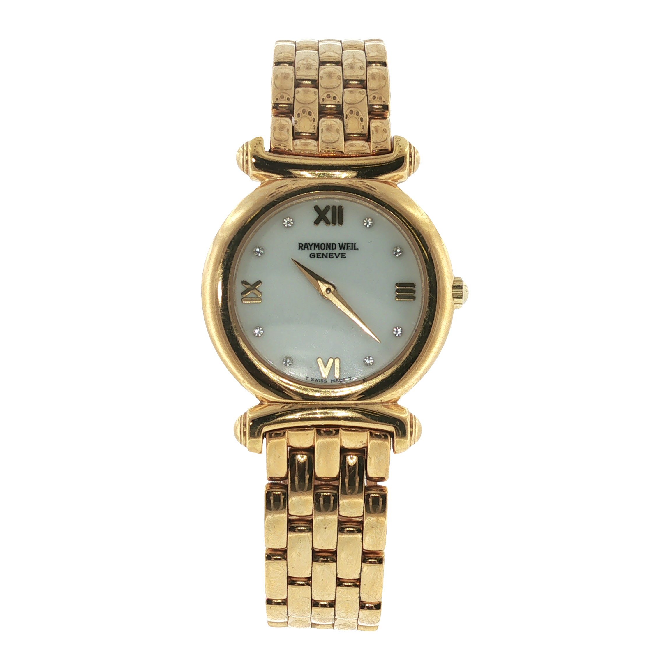 Springer's Watches Pre-Owned 18kt Yellow Gold Raymond Weil Watch 26mm, Mother-of-Pearl Dial