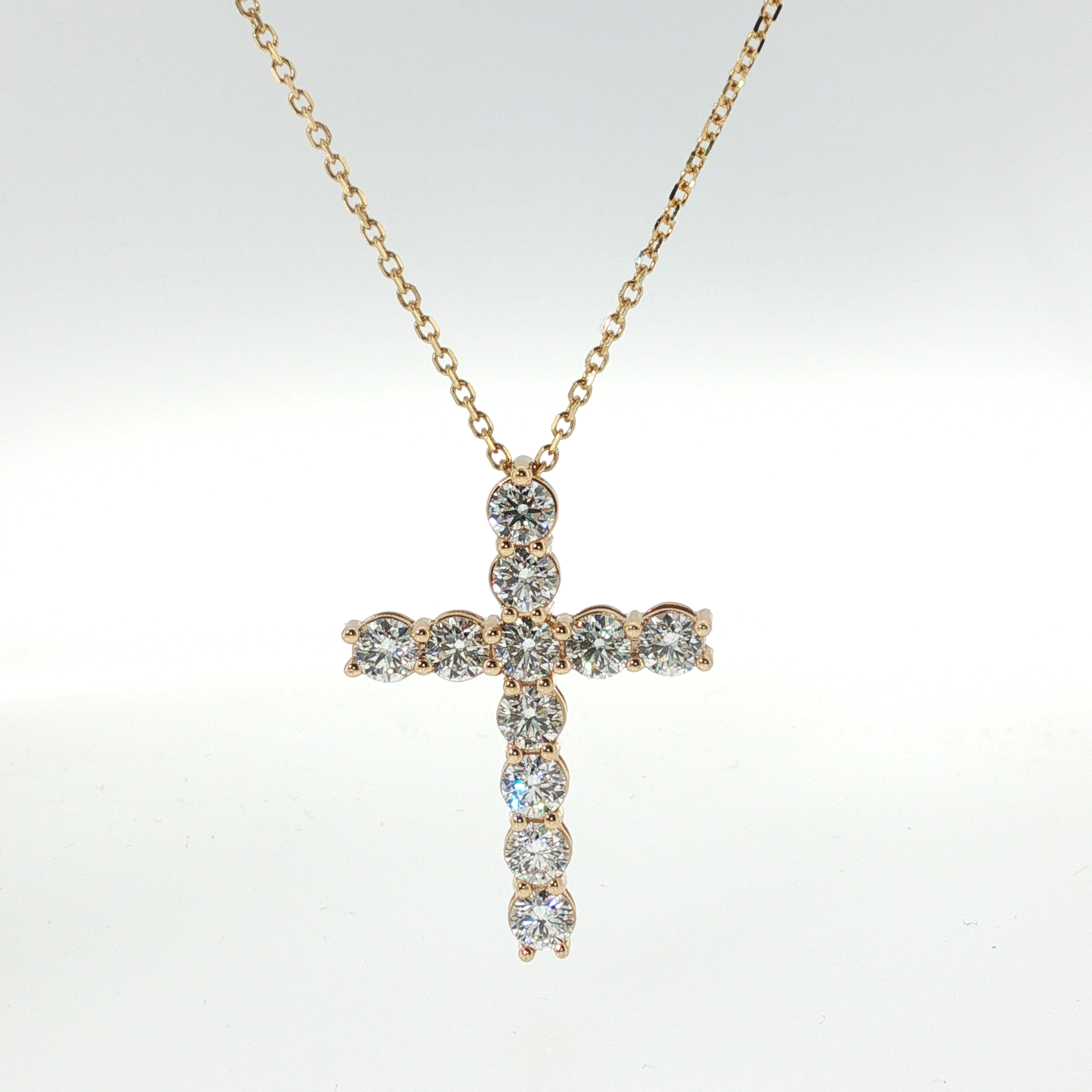 Springer's Forever 18K Yellow Gold Diamond Cross Necklace - 4.06ctw, 18"