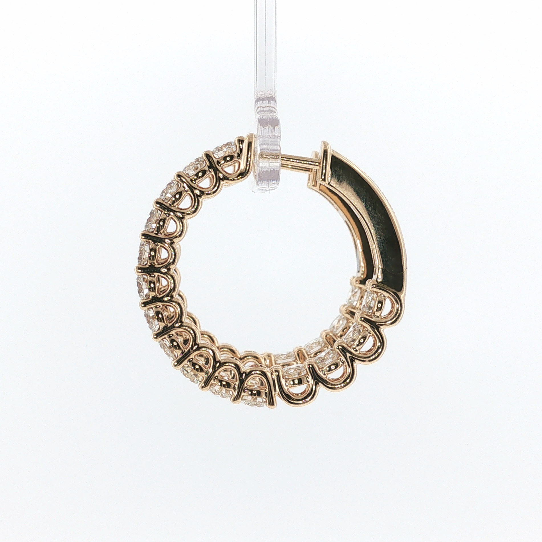 Springer's Forever 14k Yellow Gold 4.57ct Diamond Inside-Out Hoop Earrings