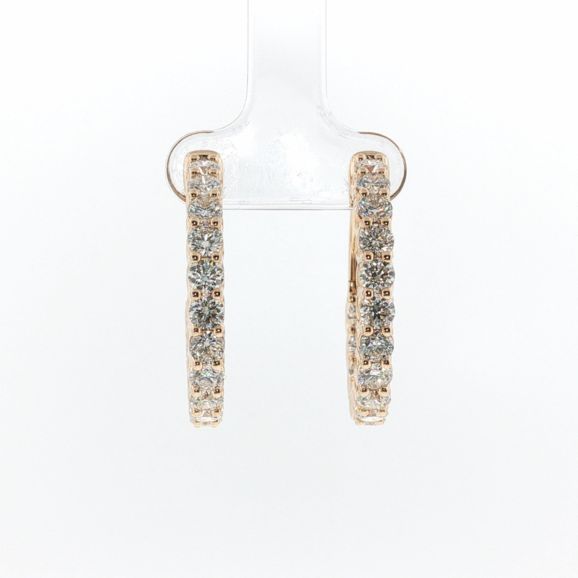 Springer's Forever 14k Yellow Gold 4.57ct Diamond Inside-Out Hoop Earrings