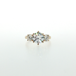 Springer's Multi-Stone Rings Vlora 14k Yellow Gold Diamond Three-Stone Engagement Ring Mounting
