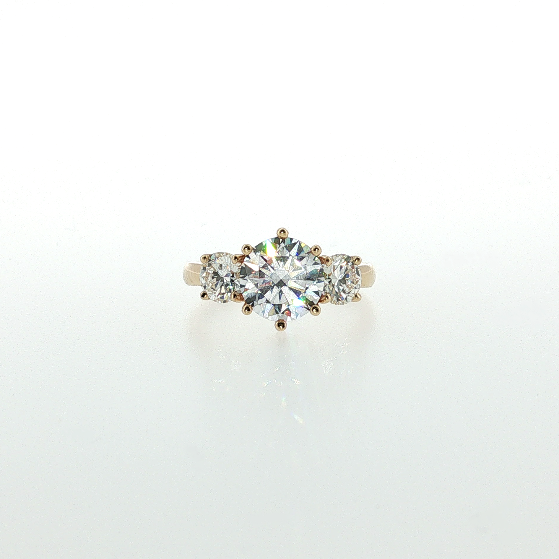 Springer's Multi-Stone Rings Vlora 14k Yellow Gold Diamond Three-Stone Engagement Ring Mounting