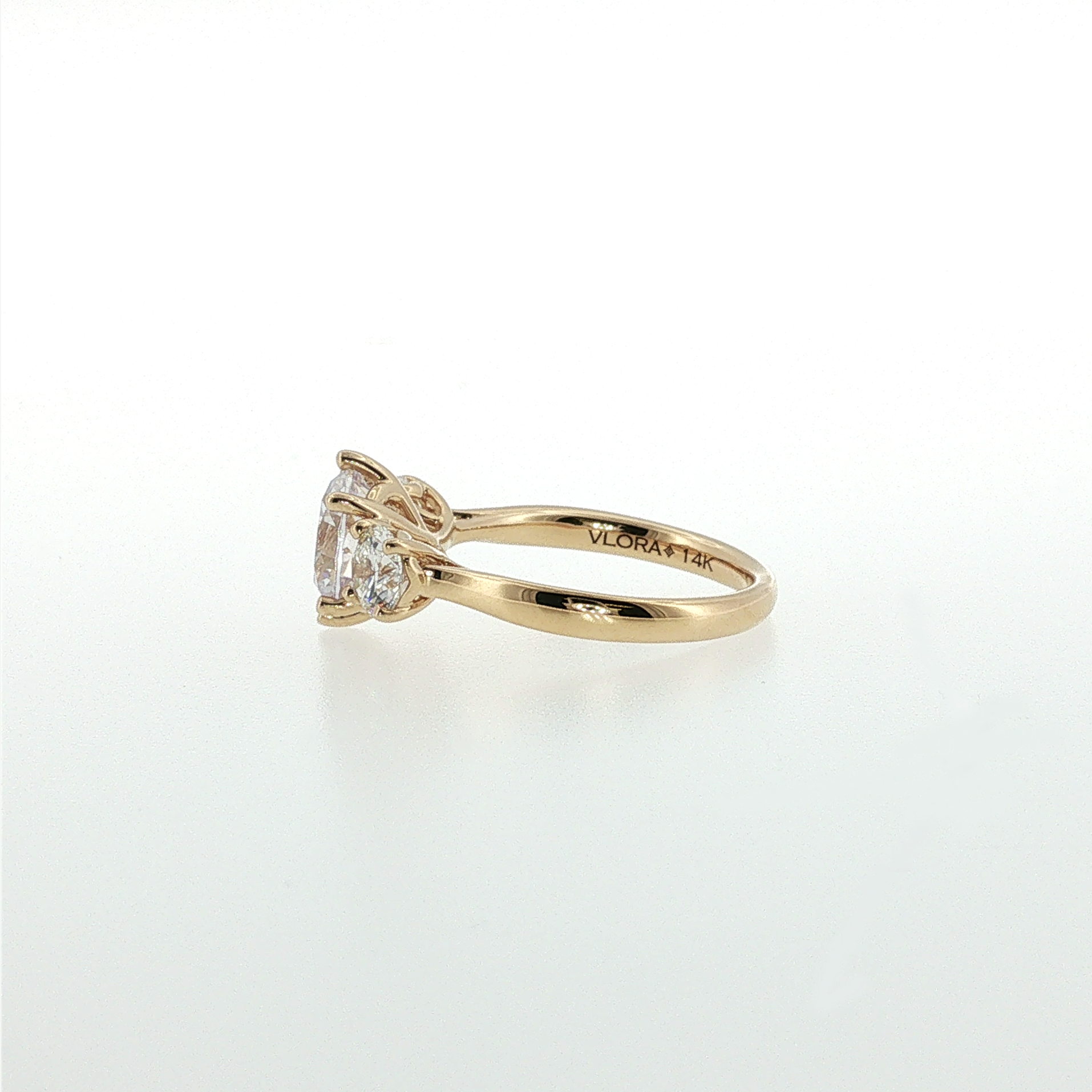 Springer's Multi-Stone Rings Vlora 14k Yellow Gold Diamond Three-Stone Engagement Ring Mounting