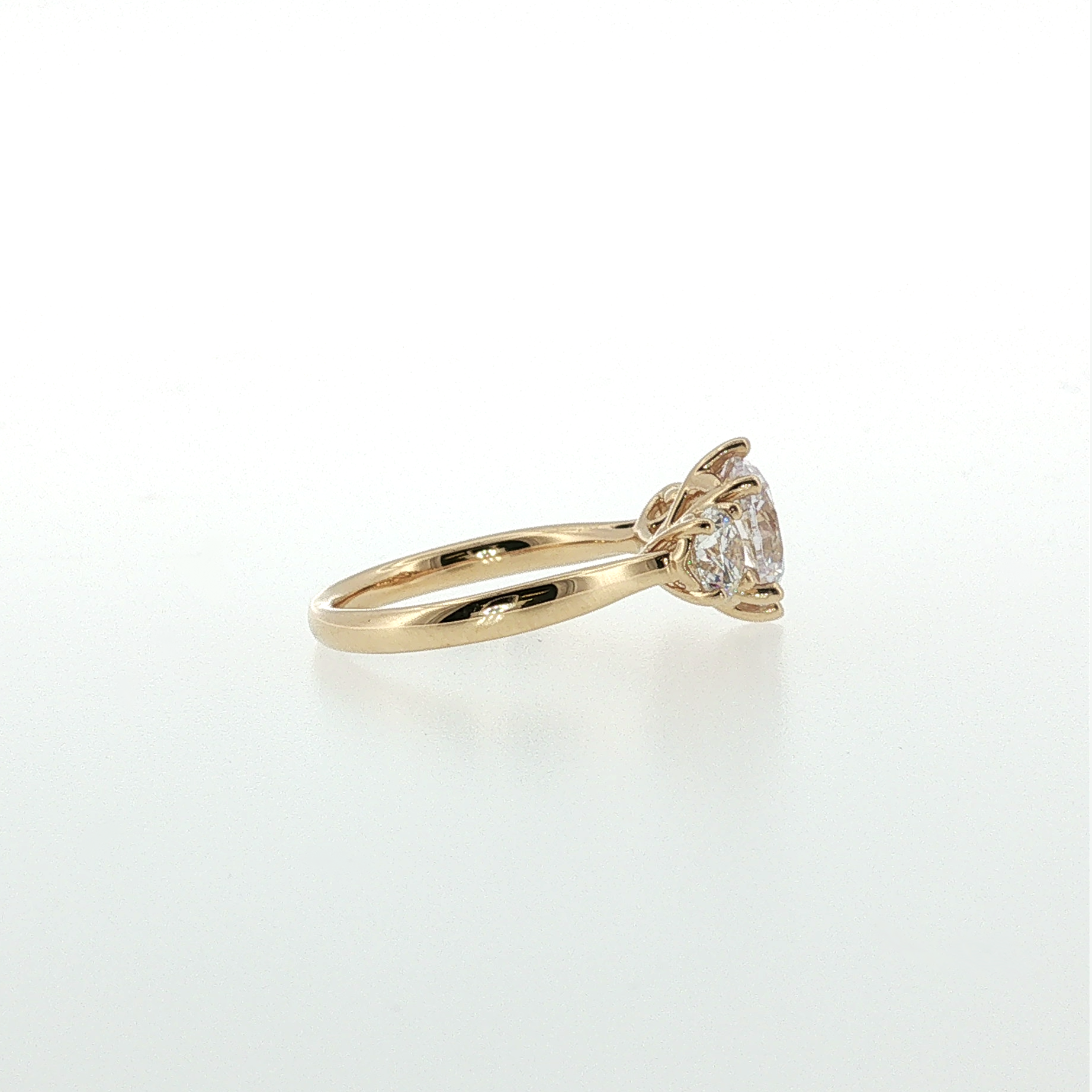 Springer's Multi-Stone Rings Vlora 14k Yellow Gold Diamond Three-Stone Engagement Ring Mounting