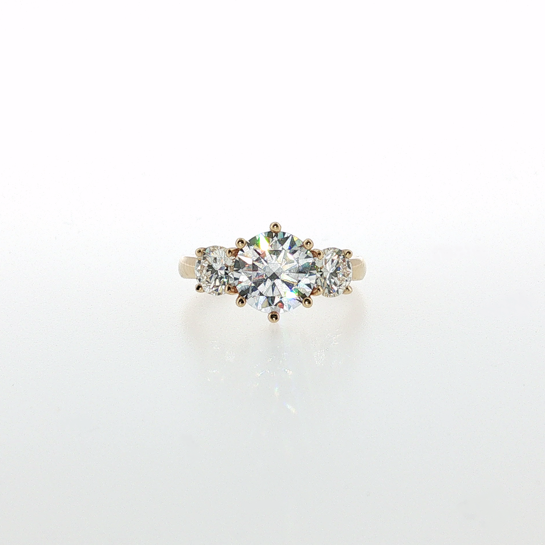 Springer's Forever by Vlora 14K Yellow Gold Diamond Three-Stone Engagement Ring Mounting