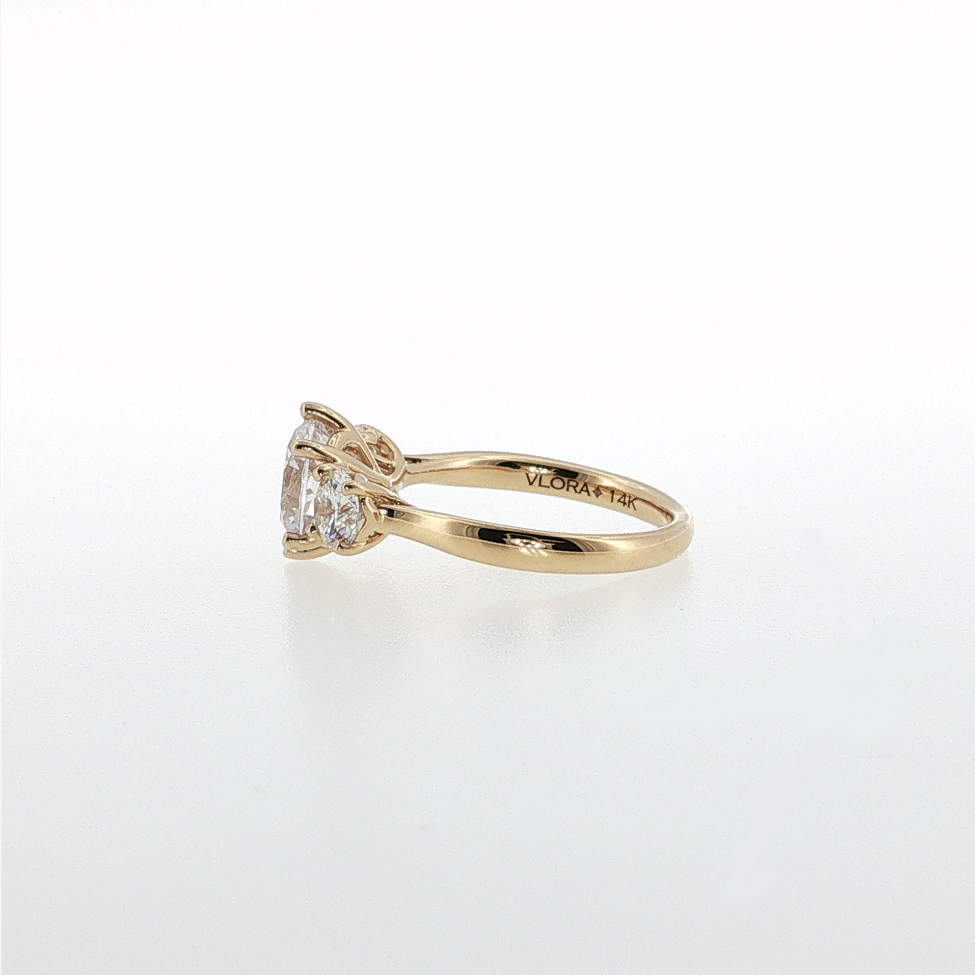 Springer's Forever by Vlora 14K Yellow Gold Diamond Three-Stone Engagement Ring Mounting
