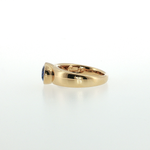 Springer's Solitaire Rings Vlora x Legacy 18k Yellow Gold East-West Oval Sapphire Bezel Ring