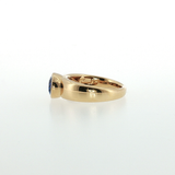 Springer's Solitaire Rings Vlora x Legacy 18k Yellow Gold East-West Oval Sapphire Bezel Ring