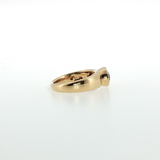 Springer's Solitaire Rings Vlora x Legacy 18k Yellow Gold East-West Oval Sapphire Bezel Ring