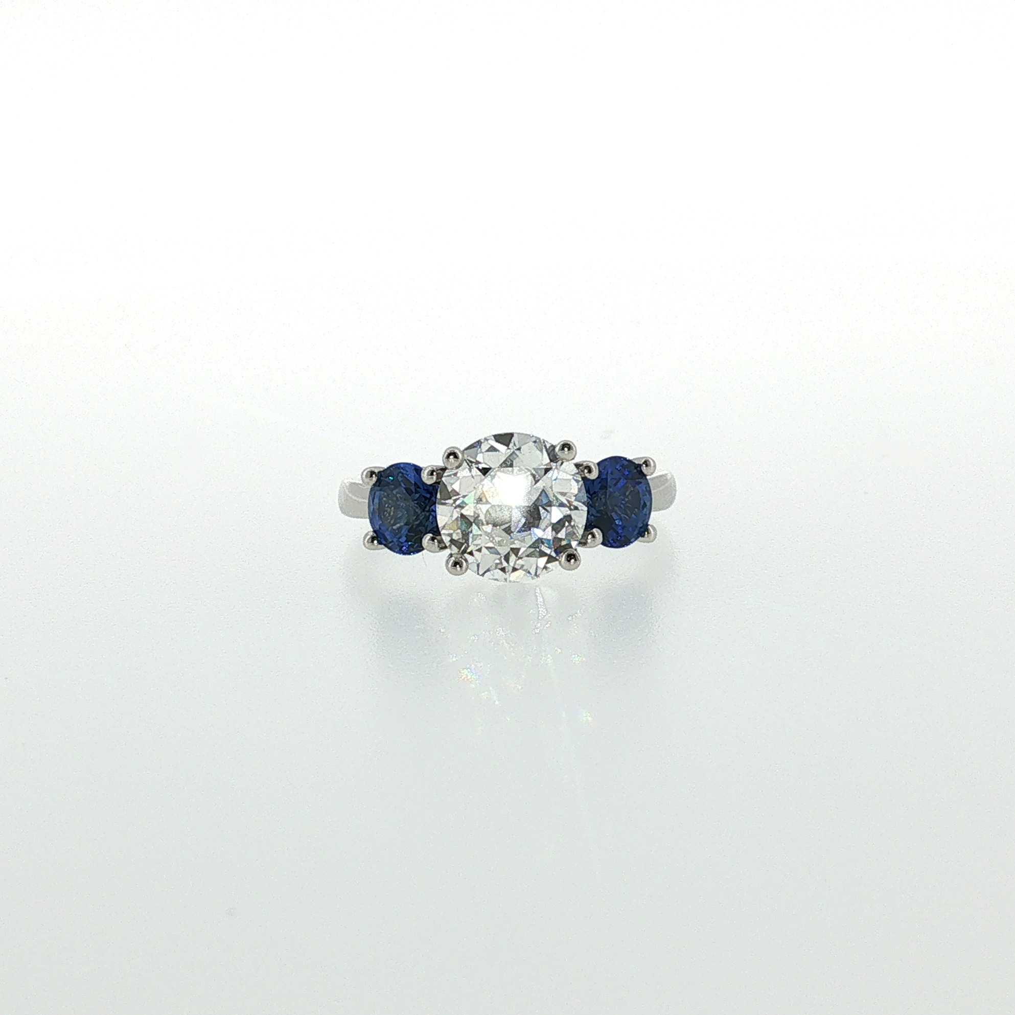 Springer's Multi-Stone Rings Vlora x Legacy Platinum Three-Stone Ring with 2.09ct Diamond and Sapphires